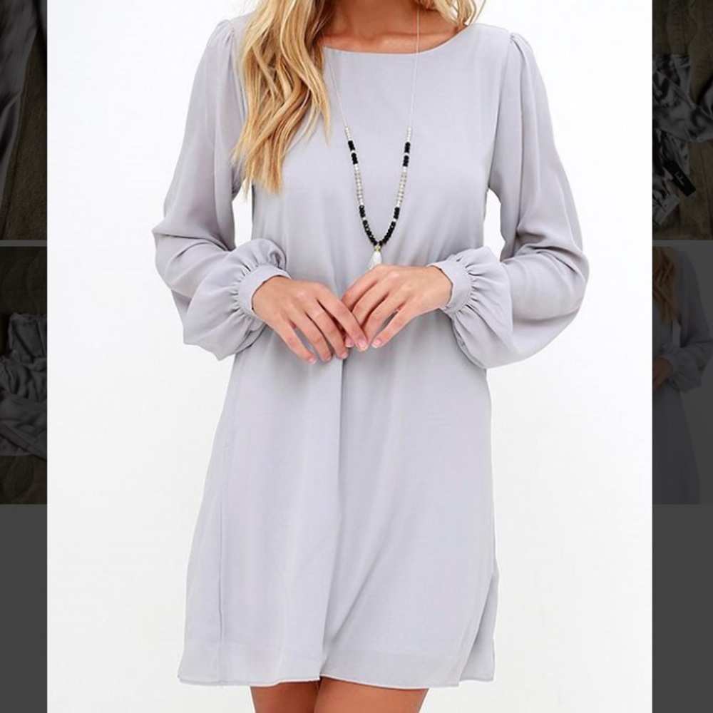 NEW Lulu’s Status update light grey shift dress